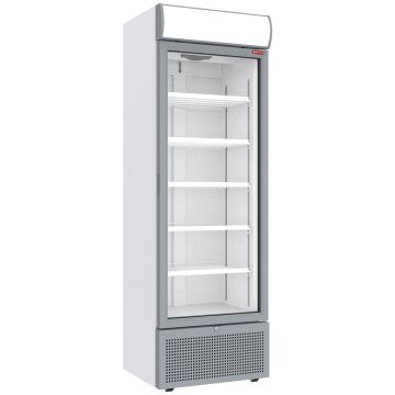 Positive Kühlvitrine 494 Liter WEISS mit Leuchtkasten - CLP52-SW