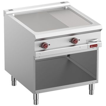 Elektro-Grillplatte 2/3 glatt & 1/3 gerillt, Mod 1/1, offener Unterbau - E9/PMA8-N