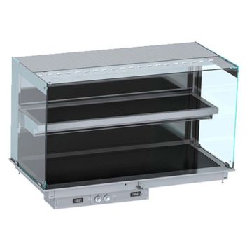 Einbau - Wandmodell - Wärmevitrine Keramik eckig - schwarz 3/1